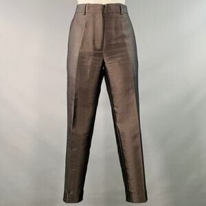 HAIDER ACKERMANN Size 6 Grey Silver Wool Silk Cigarette Dress Pants